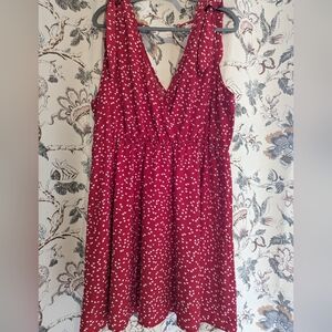 Shein Plus Confetti Heart Plunging Neck Swing Dress